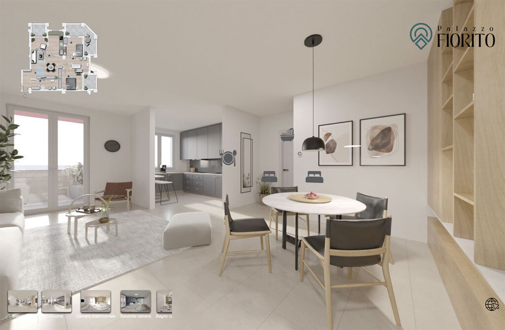 Come vendere più rapidamente un immobile? Con il Virtual Tour per il Real Estate: tutta l'atmosfera della casa in una visita immersiva, anche a distanza.