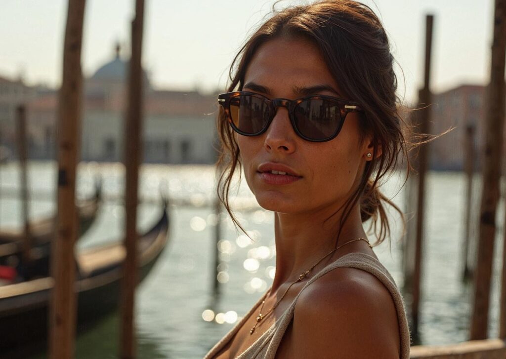 Campagna di comunicazione Nava Sunglasses Venezia con visual ADV e occhiali luxury