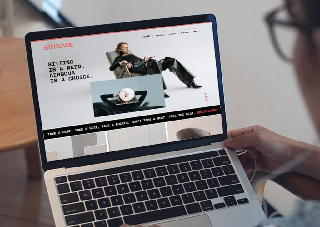 Sito web B2B Airnova Udine con ricerca prodotto e filtri per collezioni di design
