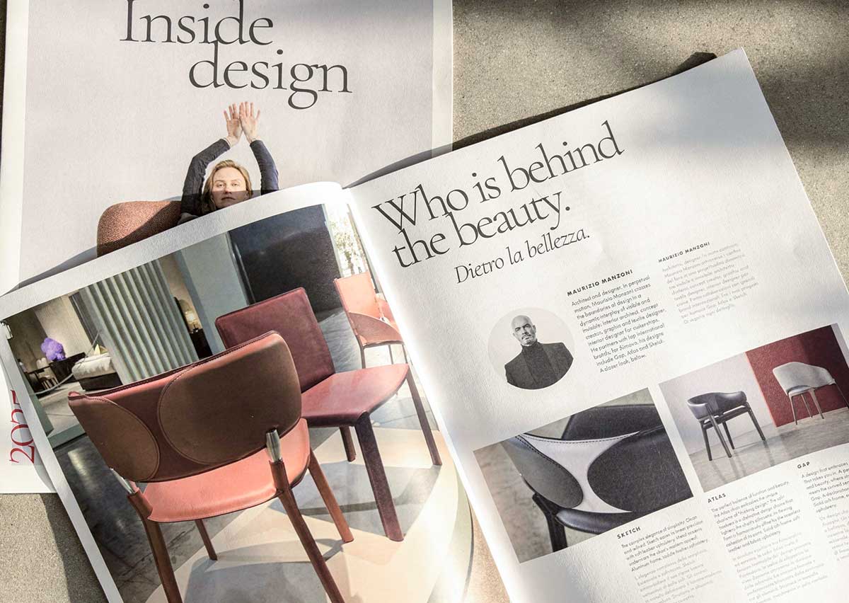 Brochure aziendale B2B Airnova con nuovi prodotti e racconto editoriale post Salone del Mobile