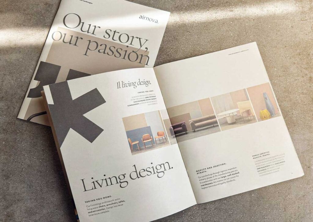 Company profile Airnova progettato da Gruppo Pragma con layout editoriale e fotografia di design