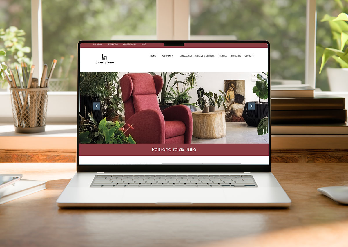 Ottimizzazione SEO La Castellana Udine: sito multilingua, blog con oltre 60 articoli, schede tecniche e contenuti per poltrone relax.