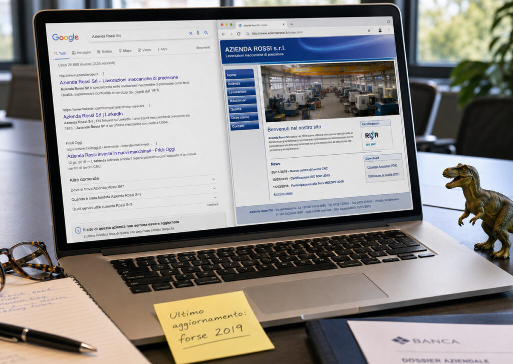 Ricerca online di un’azienda B2B con un sito web vecchio e poco aggiornato