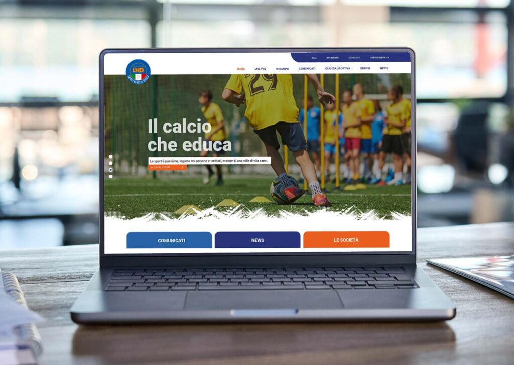 Sito web istituzionale LND FVG realizzato da Gruppo Pragma per il calcio dilettantistico regionale